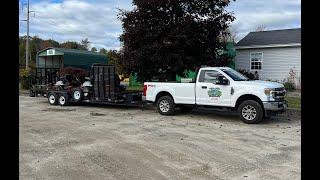 Lawn care truck and trailer setup