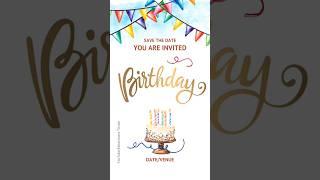  Birthday  Invitation  Video ️(Free & Blank)️ #short #invitationvideo