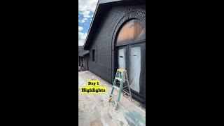 Painting a home with black paint | Day 1 Highlights #shorts