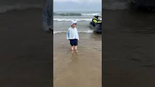 Brave kids on the beach  #china 