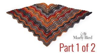 Bernat Lacy Crochet Shawl Pattern || Feather and Fan Wave || Part 1 of 2