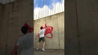 HANDSTYLE one line graffiti TAG #shorts #graffiti #tagging #tag