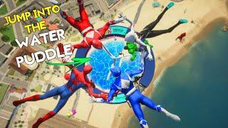 Extreme Skydive Base Jump Superhero Challenge with Goku Spiderman Hulk Superman and more Superheroes