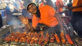 NIGHT MARKET FOOD in Manila Philippines: BBQ & BLOOD STEW