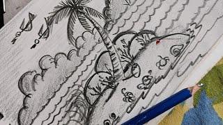 Pencil shading nature art drawing/ Easy learning pencil shading drawing