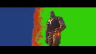 Thanos returns home greenscreen but one side is blue and one side is green