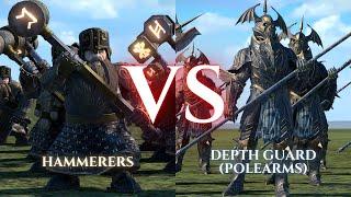 WARHAMMER III Total War : Hammerers VS Depth Guard Polearms