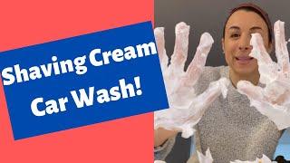 Messy Play Activity: Shaving Cream Car Wash