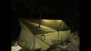 Winter Camping in the OneTigris TEGIMEN Hammock Hot Tent