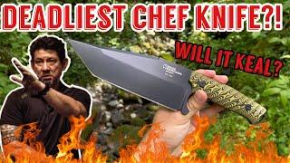 Doug Marcaida Grande Fratello Full Tang Fixed Blade Tanto Bushcraft Survival Cooking Knife Review