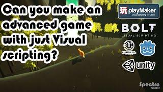 Can you make an advanced game with just Visual scripting? (no need for programming skills!)