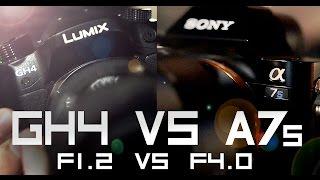 Panasonic Gh4 + Speedbooster vs Sony A7s [Low light test]