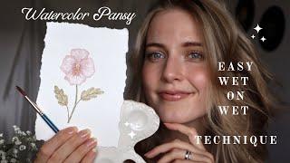 #1 Easiest Way To Create a Difficult Looking Flower - Watercolor Pansy