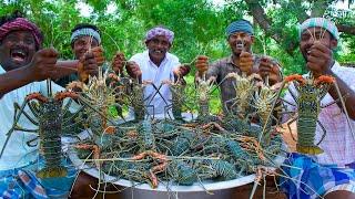 BIG LOBSTER | 50 KG Lobster Fry Cooking and Eating In Village | Lobster Recipes with Indian Masala