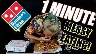 Domino's Medium Pizza in 1 Min Challenge(vsSTONIE/L.ABEAST/FuriousPete) National Sausage Pizza Day!