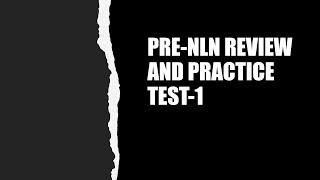 PRE-NLN REVIEW LESSON-1 (JANUARY 23, 2021)