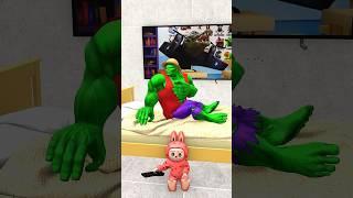 GTA V - Cocomelon Labubu Turn on TV of Hulk Luffy #animation #funny #gta