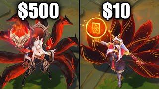 $500 Immortalized Legend Ahri vs $10 Arcana Ahri Skins Comparison - League of Legends