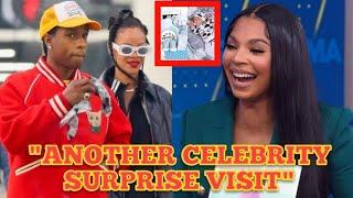 RIHANNA AND ASAP ROCKY SURPRISE ASHANTI AND NELLY AFTER THE ARRIVAL OF THEIR BABY BOY KAREEM HAYNES