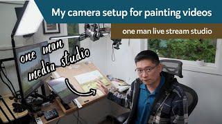 My camera setup for painting videos - one man live stream studio