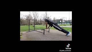 East London personal trainer - chest and back workout (outdoors/portable pull up rack)