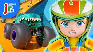 Mac and Mega-Wrex's Monster Truck Challenge  Hot Wheels Let's Race | Netflix Jr