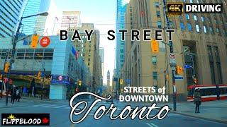 BAY Street (Northbound)  //  STREETS of Downtown TORONTO  //  4K Driving