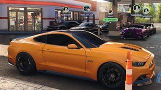 NFS Unbound| 6 player meet w/ @ProStreetCarClubHD | Supercharged Mustang sounds sick!| funny crashes