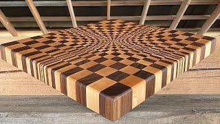 Building an Optical Illusion End Grain Cutting Board