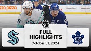 NHL Highlights | Kraken vs. Maple Leafs - October 31, 2024