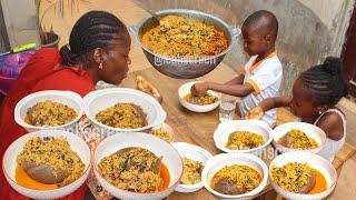 I MADE NIGERIAN MOST DELICIOUS & POPULAR MELON SOUP RECIPE + AMALA !! #COOKING LUNCH EGUSI MEGA SOUP