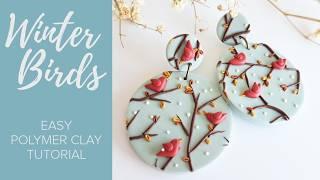 Winter Birds | Polymer Clay Earrings Tutorial