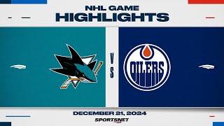 NHL Highlights | Sharks vs. Oilers - December 21, 2024