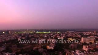 Aerials of Gurgaon skyline at dusk!