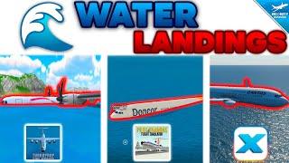 Trying WATER LANDINGS In Flight Sims - TFS, RFS, Infinite Flight | PTFS, X-Plane, Microsoft FS