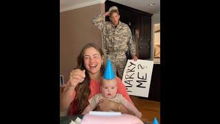 Soldier returns home to propose to girlfriend at her birthday and gets surprise pregnancy news 