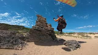 Grazy groundhandling with paraglider! Awesome skills!