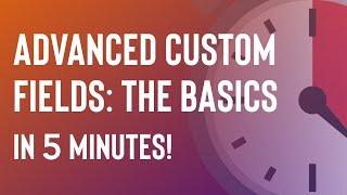 How to use Advanced Custom Fields: in 5 Minutes ⏱️ (WordPress)