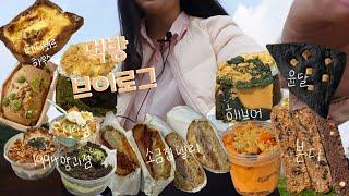 [먹방 브이로그] 노들섬 빵크닉 외 n건 | 윤달베이커리, 본디 비스코티, 소금집델리 잠봉뵈르, 1994양과점, 서라당 피스타치오, 해브어 갸또, 테디뵈르하우스까지 .. 무한빵먹방