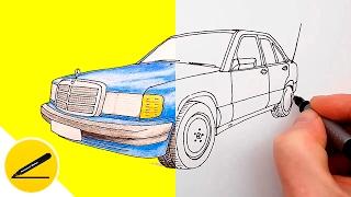 Mercedes Benz drawing – How to draw a Car | Car Drawing