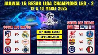 Jadwal 16 Besar Liga Champions 2025 Leg 2 ~ LIVERPOOL vs PSG ~ ATLETICO vs REAL MADRID ~ UCL 2025