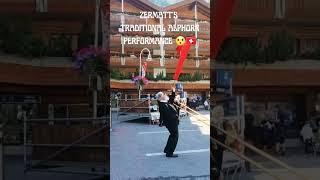 Musicians playing the traditional Alphorn in Zermatt, Switzerland               #shorts #Switzerland