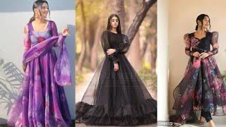 Organza Frock Designs  Organza Dress Designs| Stylish Beautiful gown stitching