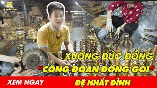 Kiểm tra đóng gói đỉnh đồng tại xưởng đúc đồng Đệ Nhất Đỉnh