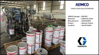 GRACO XM PFP Spraying CHARTEK 2218 from AKZONOBEL, Marjan Project.   #aemco  #saudiarabia #chartek