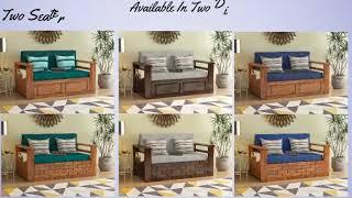 Two Seater Sofa Bed Available In Two Different Finish & Pattern. #douceurfurniture#funiture