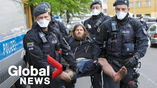 Coronavirus outbreak: Berlin protesters mark May Day, defying ban on public gatherings