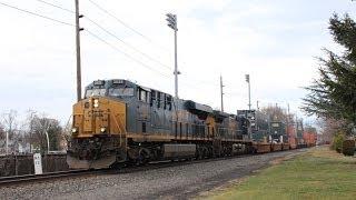 HD: Nice lashups, nice crews, foreign power and more! Sunday Railfanning on the River Sub. 12-22-13