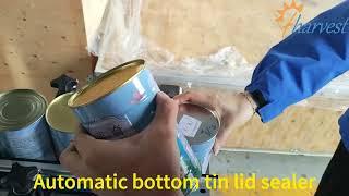 Automatic bottom metal lid seaming machine, auto servo nut, grain, seed tin can sealer