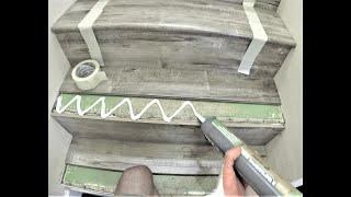 How to Install Flooring on Stairs | NO Nail Holes | NO Gaps | Step by Step | DIY